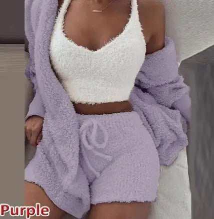 3 - Piece Women's Plush Loungewear Set - Musttbuy