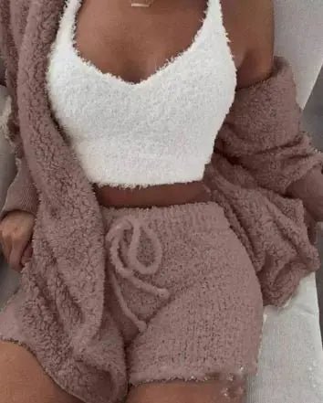3 - Piece Women's Plush Loungewear Set - Musttbuy