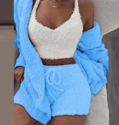 3 - Piece Women's Plush Loungewear Set - Musttbuy