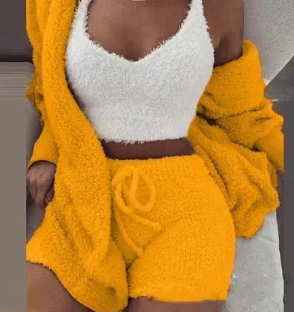 3 - Piece Women's Plush Loungewear Set - Musttbuy