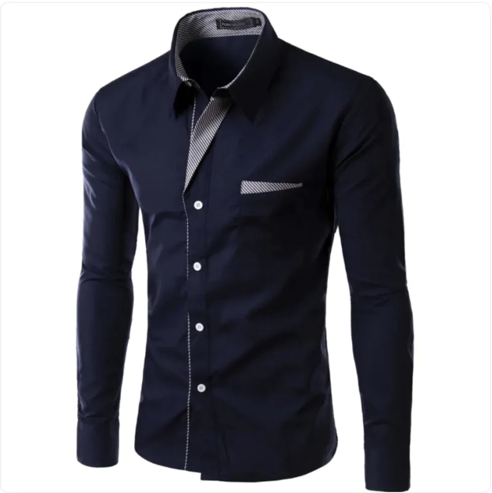 Simple Men's Long Sleeve Shirt