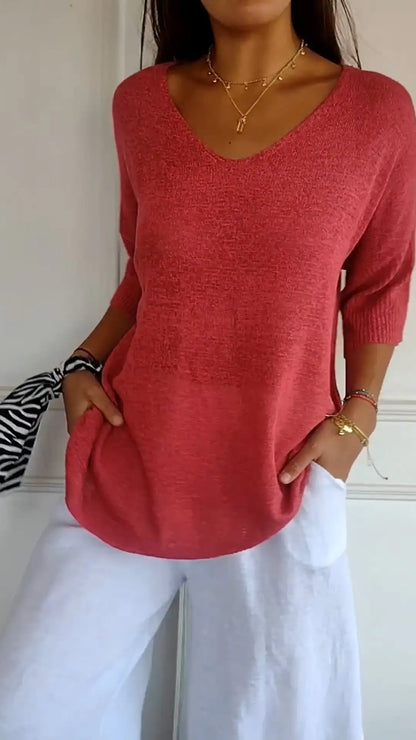 Trendy V-Neck Top