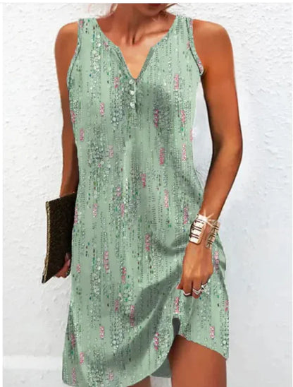 Vest Dress Fashion Slimming Printed Casual Long