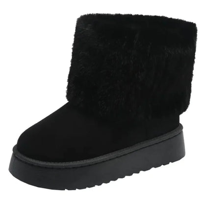 Plush Mid-Tube Snow Boots