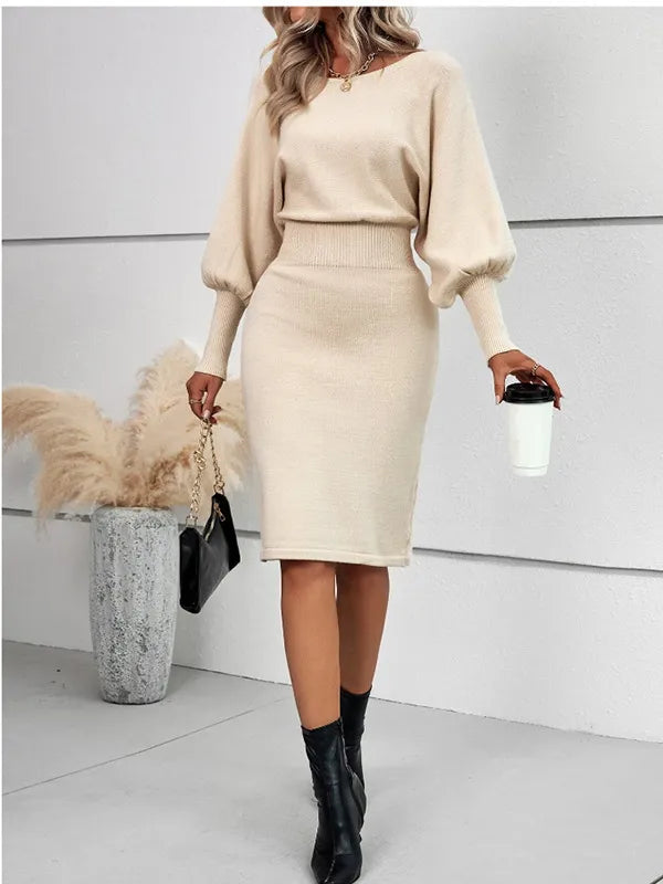 Crew Neck Long Sleeve Dress