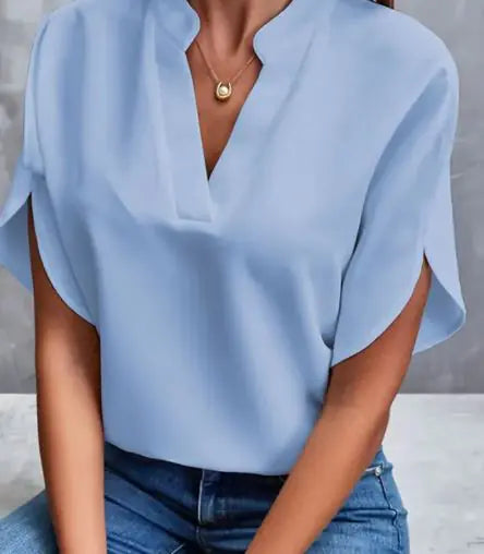 Women's Chiffon V-neck Shirt