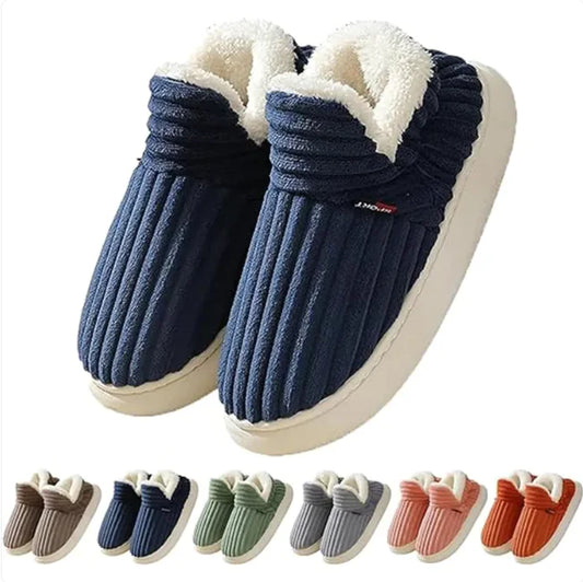 Unisex Winter Slippers – Plush Cotton Fleece for Indoor & Outdoor