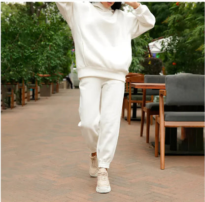 Cozy Hooded Plush Sweatshirt for Women – Casual Sportswear