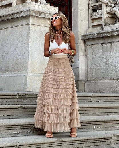 Celeste Tiered Mesh Skirt - Musttbuy