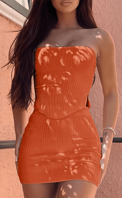 Chic Crop Top Skirt Set - Musttbuy