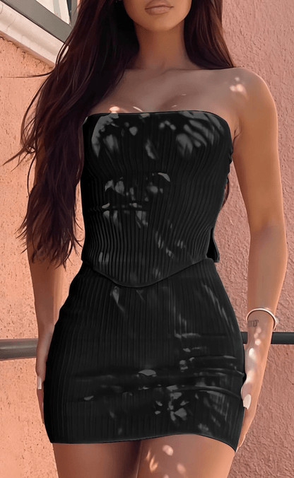 Chic Crop Top Skirt Set - Musttbuy