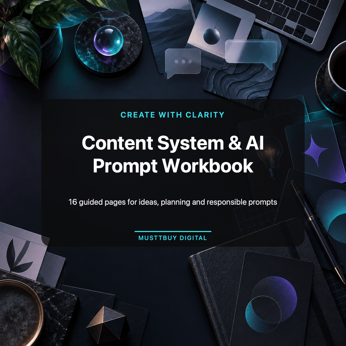 📣 Content System & AI Prompt Workbook for Small Business – PDF - Digital workbook - Musttbuy
