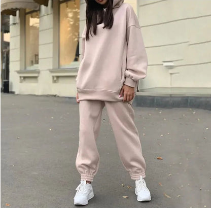 Cozy Hooded Plush Sweatshirt for Women – Casual Sportswear - Musttbuy