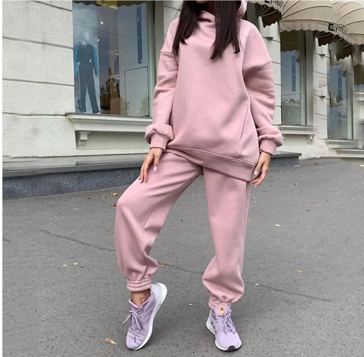Cozy Hooded Plush Sweatshirt for Women – Casual Sportswear - Musttbuy
