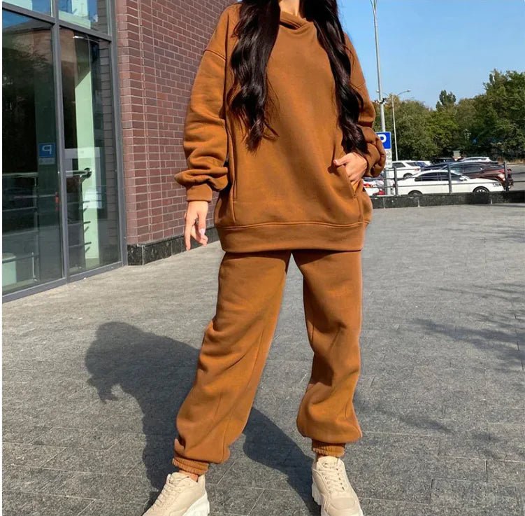Cozy Hooded Plush Sweatshirt for Women – Casual Sportswear - Musttbuy