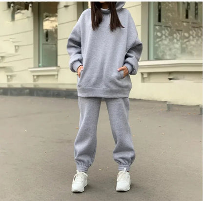 Cozy Hooded Plush Sweatshirt for Women – Casual Sportswear - Musttbuy