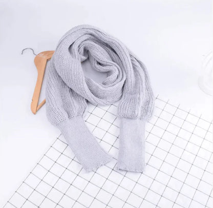 Cozy Knit Wool Scarf Shawl with Sleeves - Musttbuy