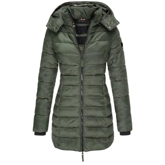 Down Jacket With Hood And Zip - Musttbuy