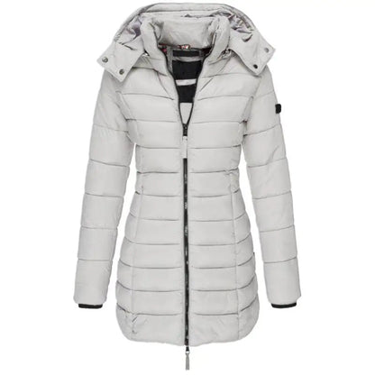 Down Jacket With Hood And Zip - Musttbuy