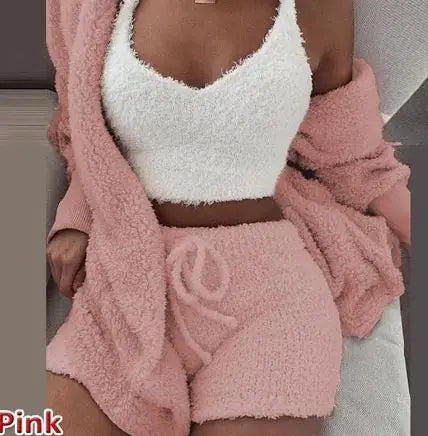 3-Piece Women's Plush Loungewear Set