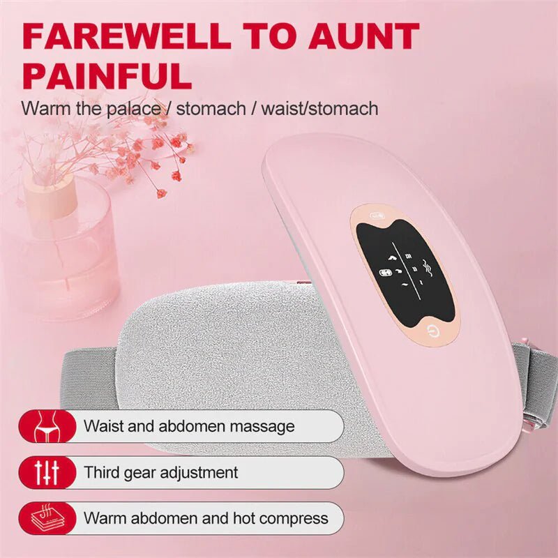 Electric Heating Menstrual Vibration Pad Belt For Period Pain Relief Cramps - Musttbuy