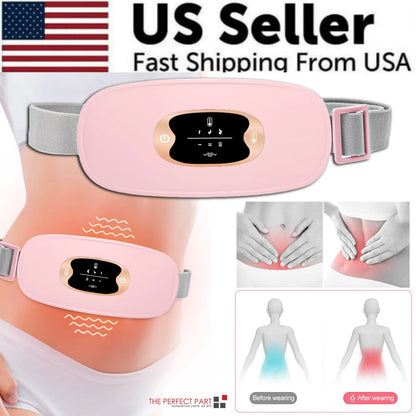 Electric Heating Menstrual Vibration Pad Belt For Period Pain Relief Cramps - Musttbuy