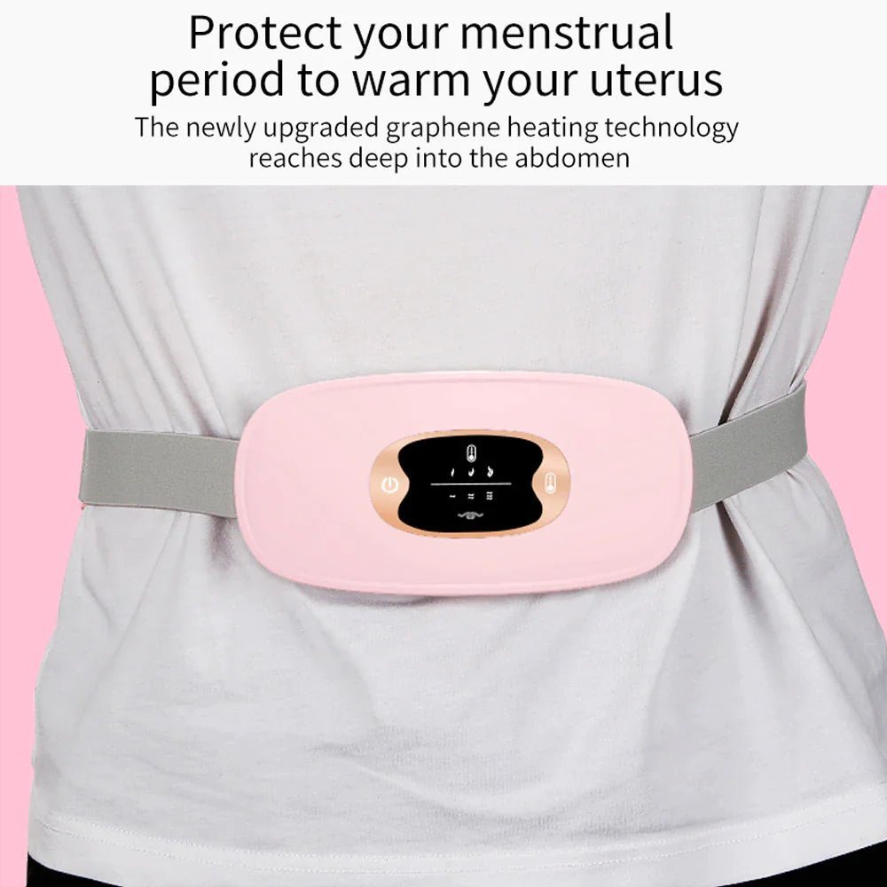 Electric Heating Menstrual Vibration Pad Belt For Period Pain Relief Cramps - Musttbuy