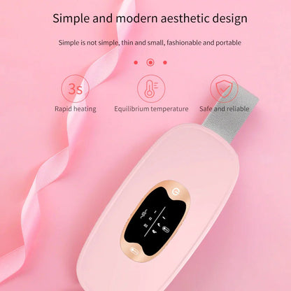 Electric Heating Menstrual Vibration Pad Belt For Period Pain Relief Cramps - Musttbuy