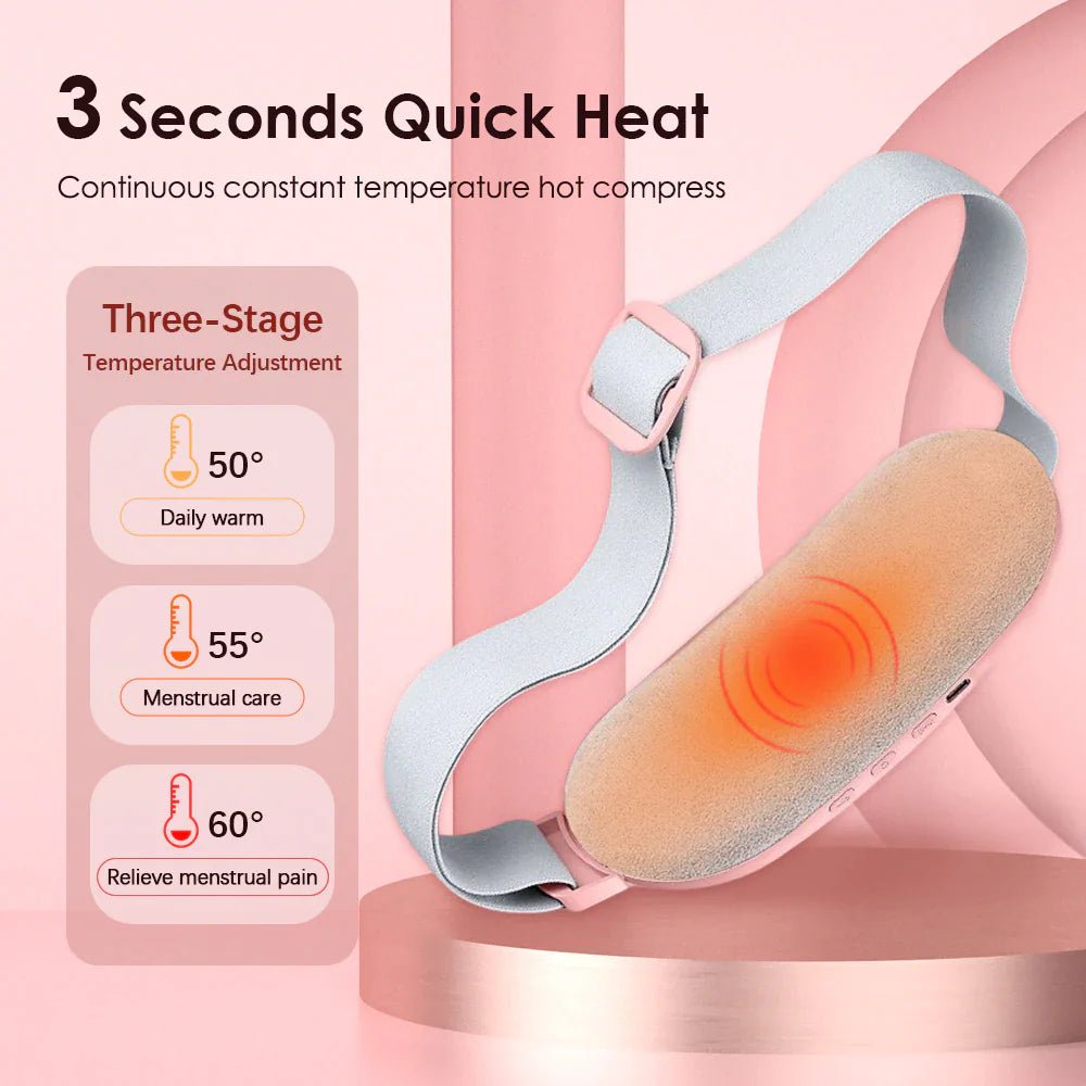 Electric Heating Menstrual Vibration Pad Belt For Period Pain Relief Cramps - Musttbuy