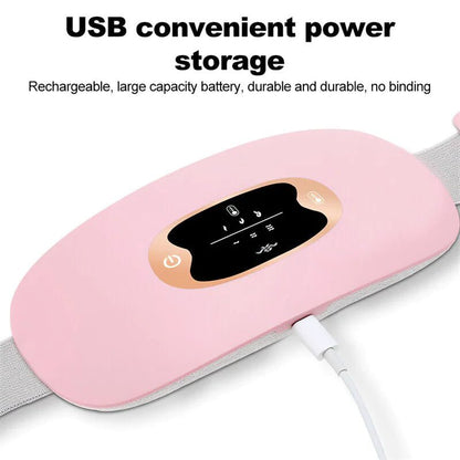 Electric Heating Menstrual Vibration Pad Belt For Period Pain Relief Cramps - Musttbuy