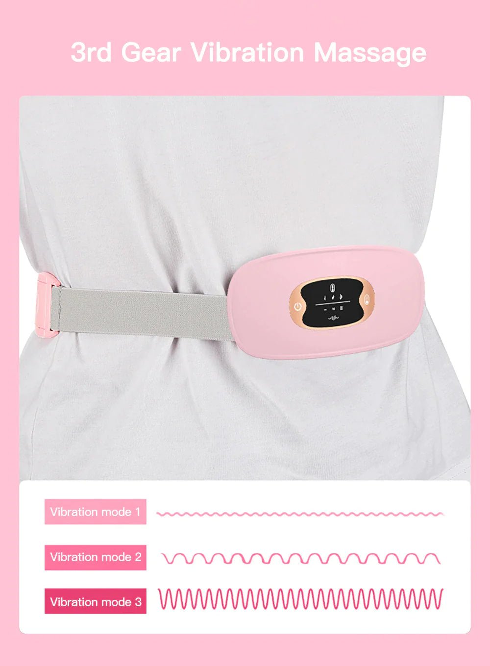 Electric Heating Menstrual Vibration Pad Belt For Period Pain Relief Cramps - Musttbuy