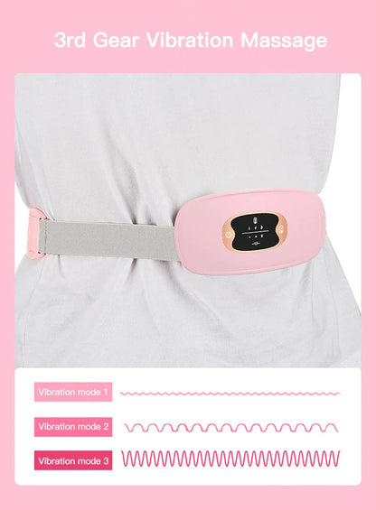 Electric Heating Menstrual Vibration Pad Belt For Period Pain Relief Cramps - Musttbuy
