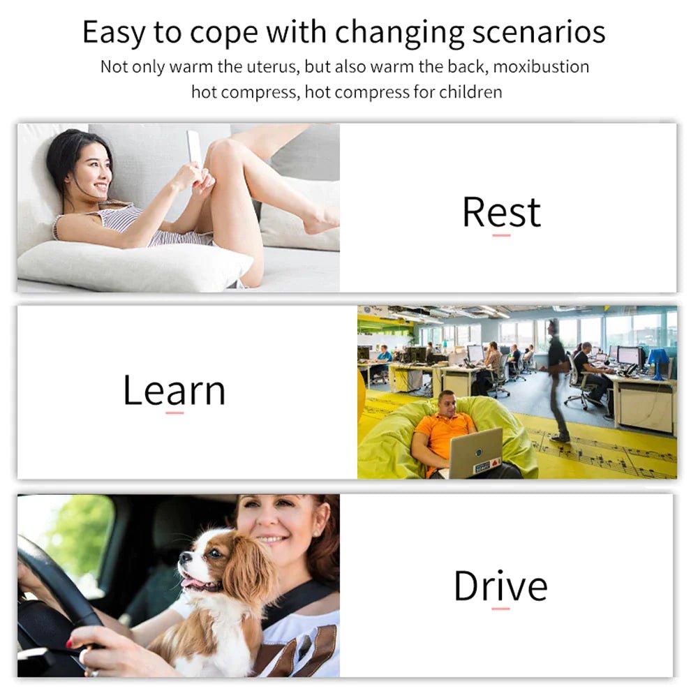 Electric Heating Menstrual Vibration Pad Belt For Period Pain Relief Cramps - Musttbuy