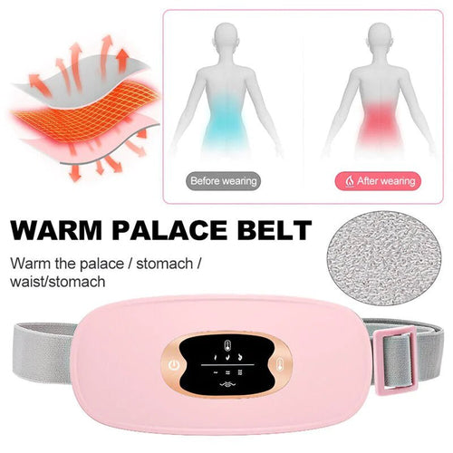 Electric Heating Menstrual Vibration Pad Belt For Period Pain Relief Cramps - Musttbuy