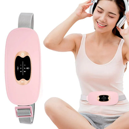 Electric Heating Menstrual Vibration Pad Belt For Period Pain Relief Cramps - Musttbuy