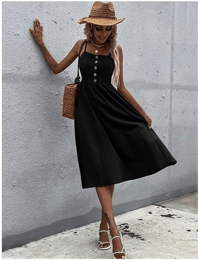 Elowen Button Linen Dress - Musttbuy