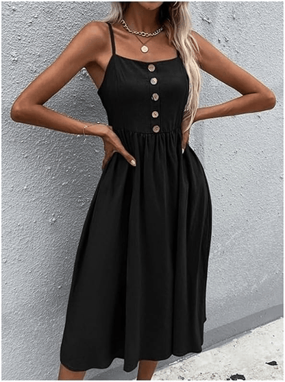 Elowen Button Linen Dress - Musttbuy
