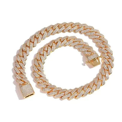 Gold Plated Iced out Cuban Chain Necklace - Musttbuy