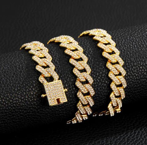 Gold Plated Iced out Cuban Chain Necklace - Musttbuy