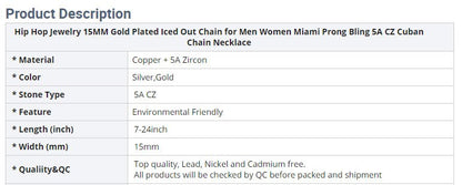 Gold Plated Iced out Cuban Chain Necklace - Musttbuy