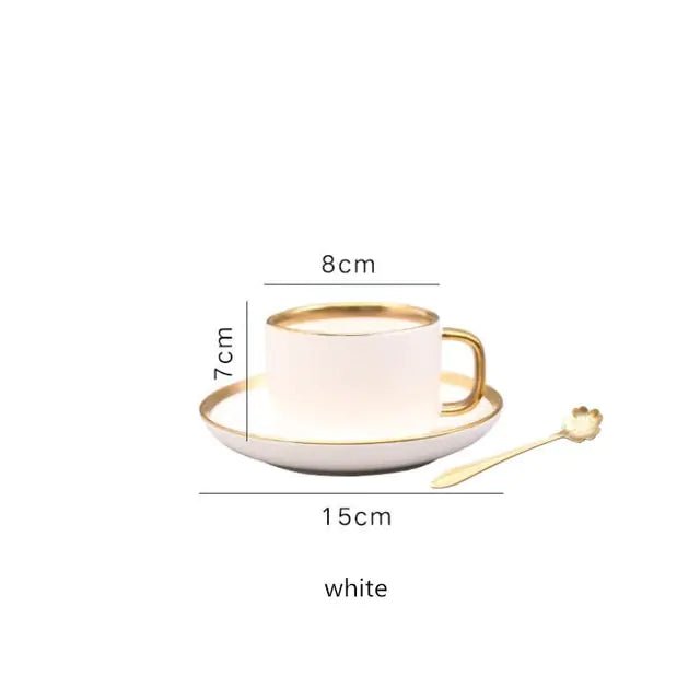 High - quality Matte Gilt Rim White Porcelain Dinner Tray Kitchen Plates Ceramic Tableware - Musttbuy