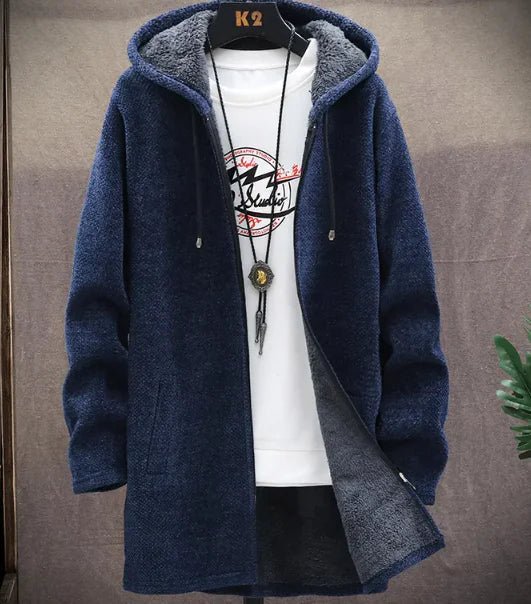 Jacket plus fleece hooded sweater coat men - Musttbuy