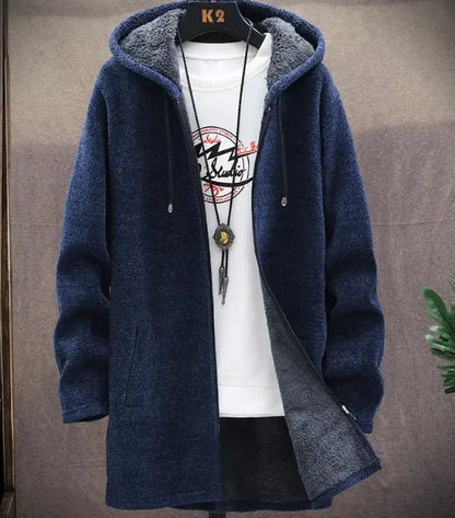 Jacket plus fleece hooded sweater coat men - Musttbuy