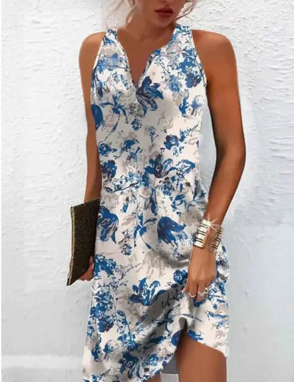 Vest Dress Fashion Slimming Printed Casual Long