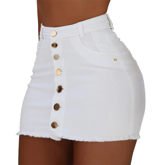 Lana Button - Up Denim Skirt - Musttbuy