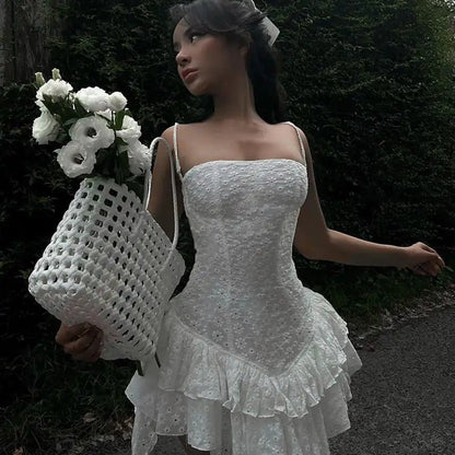 Lilou Eyelet Ruffle Dress - Musttbuy