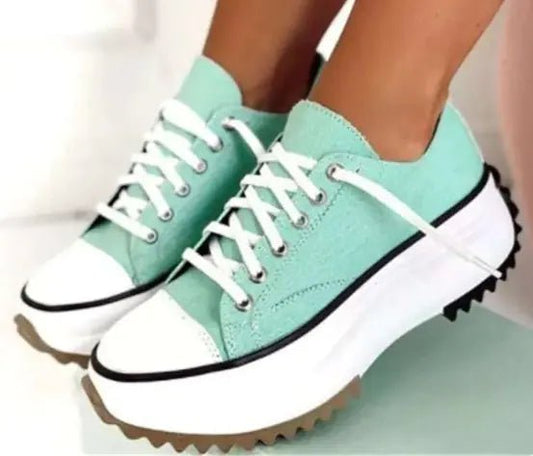 Low - top Platform Canvas Shoes - Musttbuy