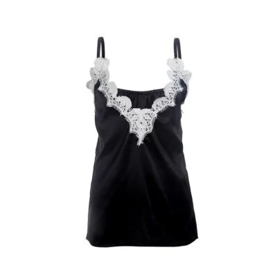 Lace Satin Silk Sequin Tank Top