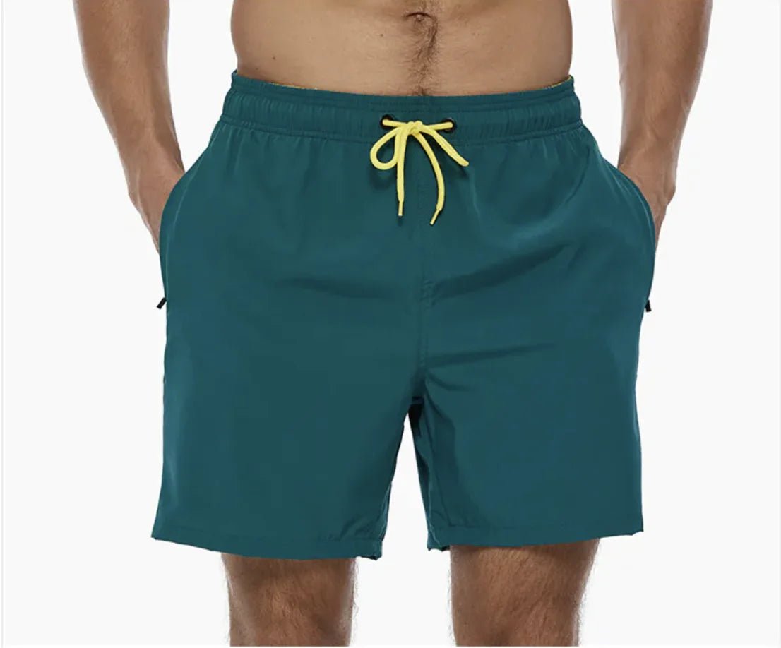 Men's Casual Solid Color Beach Shorts - Musttbuy
