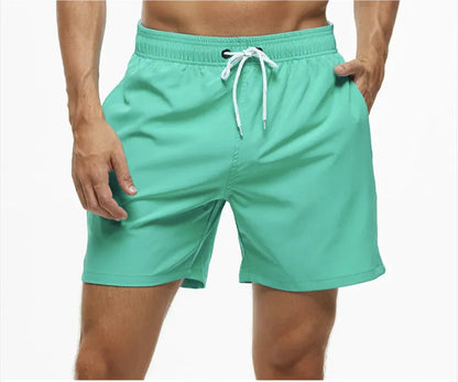 Men's Casual Solid Color Beach Shorts - Musttbuy